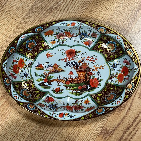 Daher Decorated Ware Vintage Oriental Theme Tin Tray - Picture 2 of 3